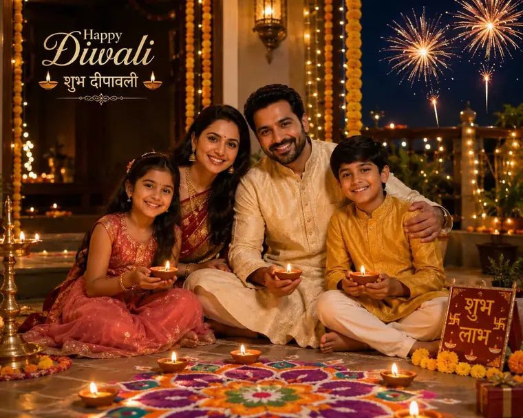 Diwali lights and celebration